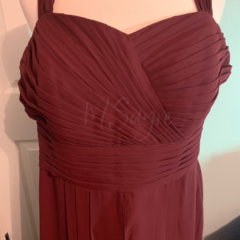 JJ’s House Chiffon Cascading ruffle with halter  and train Dress